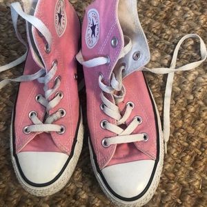 Pink high top converse